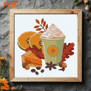Pumpkin Pie Cross Stitch Pattern: Thanksgiving Fall Kitchen Decor(PDF Pattern)