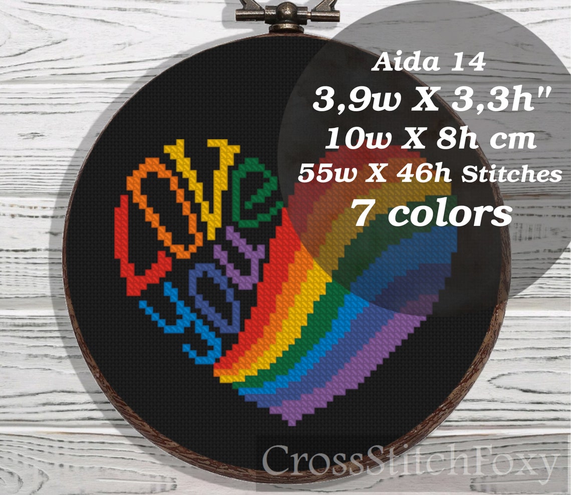 Mini Love Heart Cross Stitch Pattern PDF Instant Download - Etsy