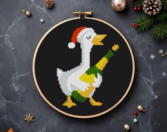 Goosemas Christmas Goose Cross Stitch Pattern: Funnyy Santa Ornament (PDF Pattern)
