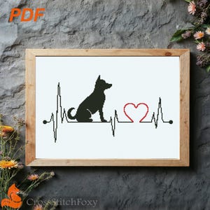 Patrón de punto de cruz "Latido de perro": Decoración para amantes de las mascotas (Descargar PDF)