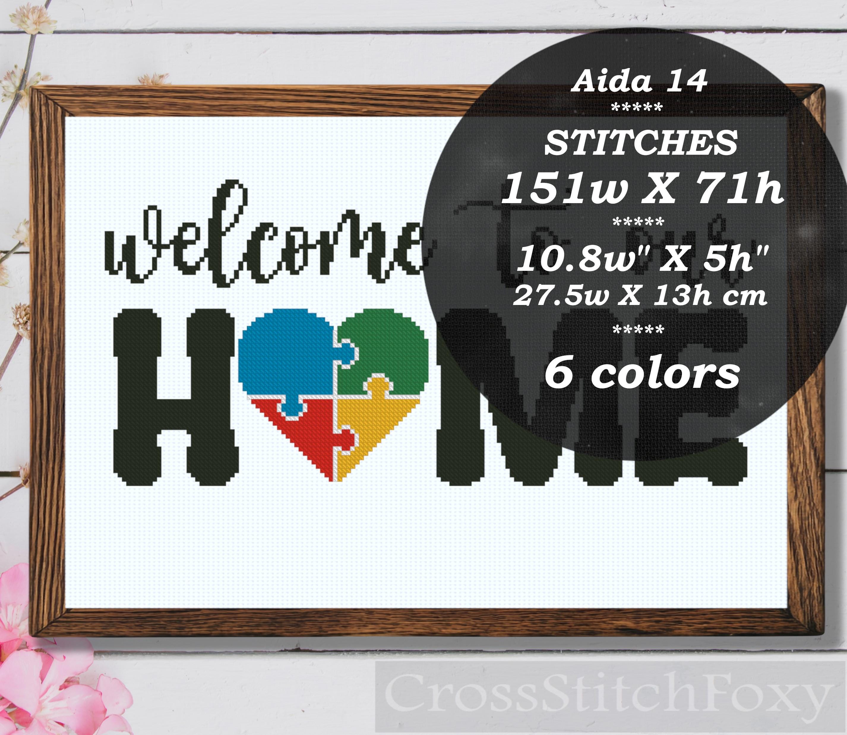 Autism Awareness Cross Stitch Pattern: Welcome Sign (PDF Download) - Etsy