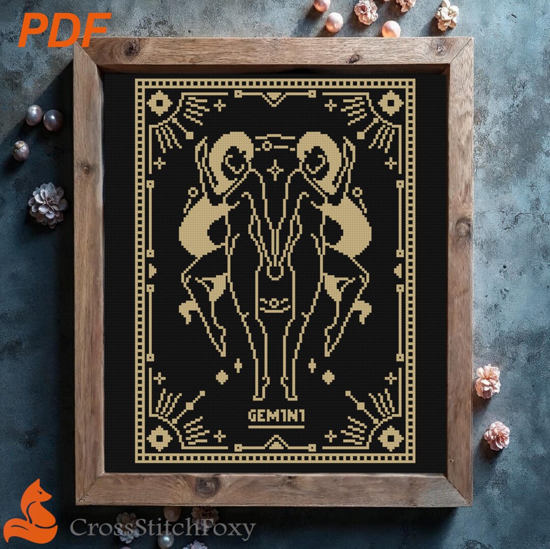 極希少◆北欧メロディアスAOR◆GEMINI/GEMINI Female Gemini Zodiac Cross Stitch Pattern: Witchy Astrology (PDF
