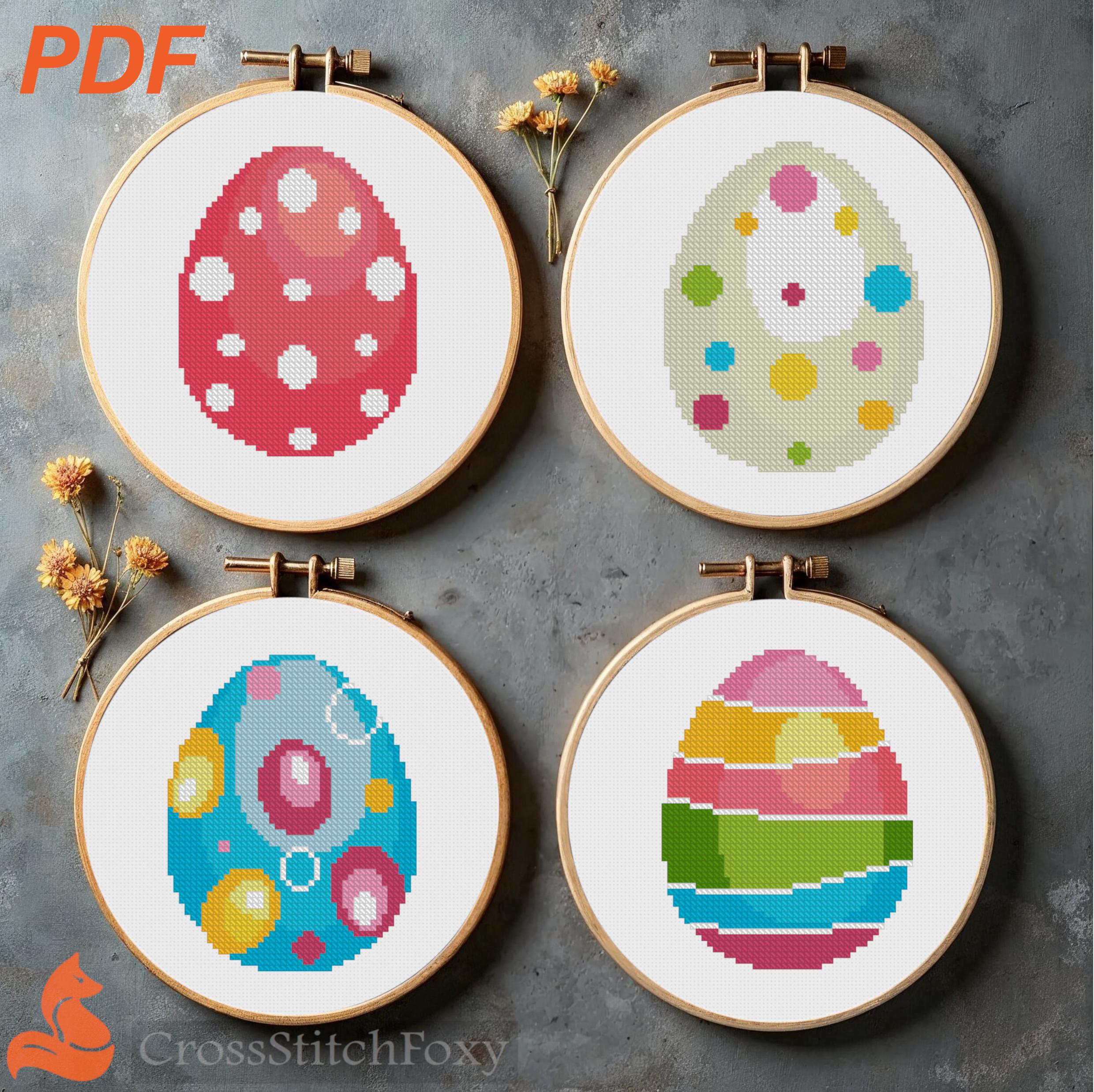 Easter Eggs Cross Stitch Patterns (PDF Download) - Etsy