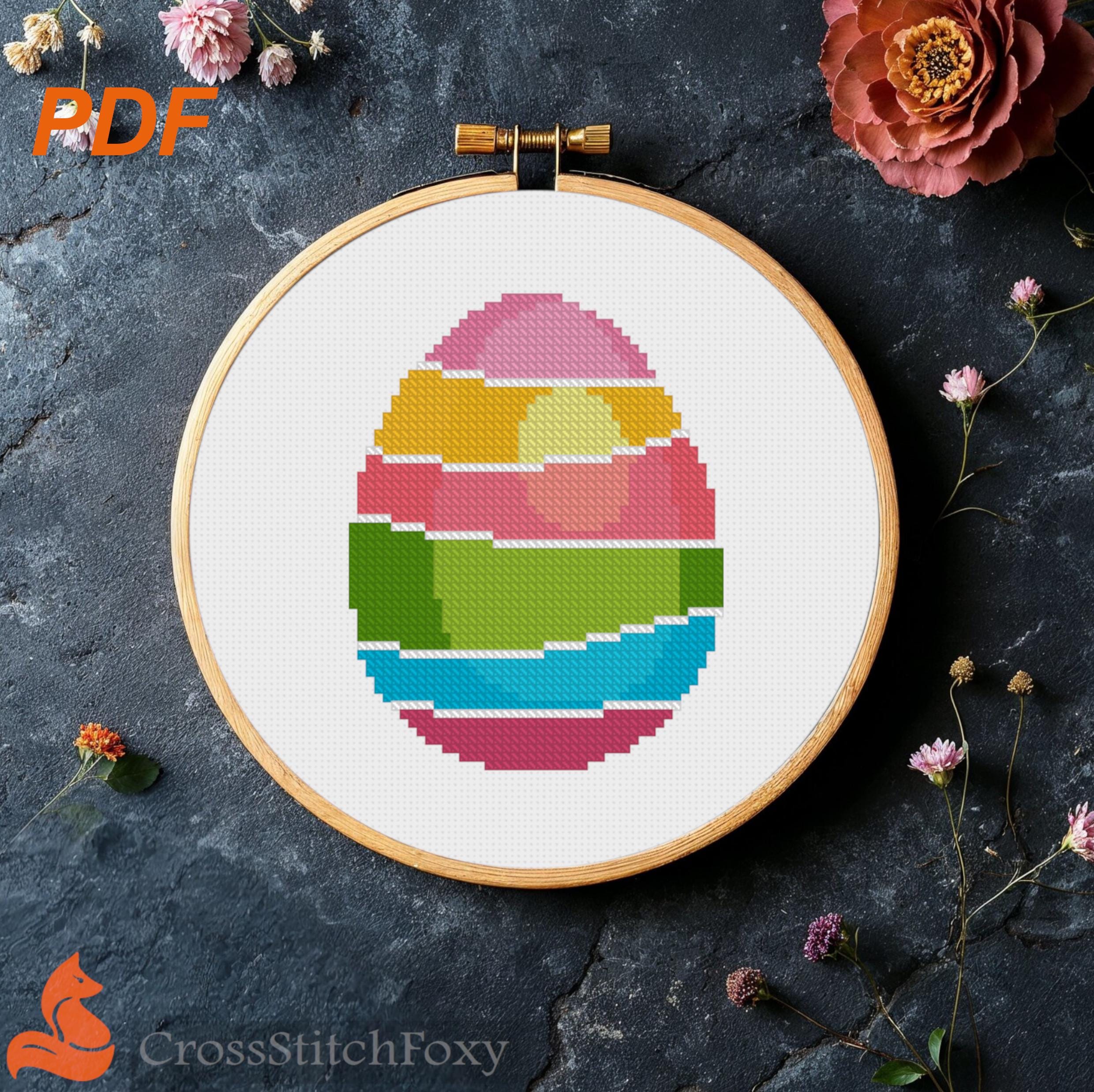 イースターエッグ イースターエッグのクロスステッチパターン（PDFダウンロード） - Etsy