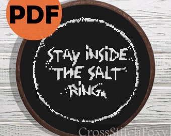 Stay Inside The Salt Ring Quote Cross Stitch Pattern (PDF Download)