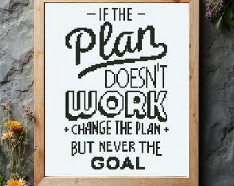 Motivational Quote Cross Stitch Pattern  (PDF Download)