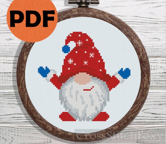 Vintage Christmas Gnomes Counted Cross Stitch Patterns: Fast and Easy  Charts | Holiday Ornament Minis For Beginners