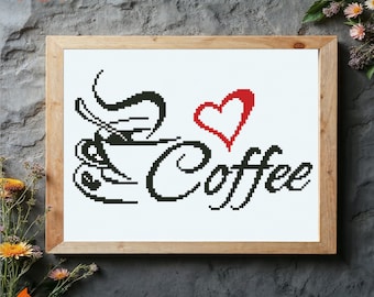 Coffee Cup Cross Stitch Pattern: Home Decor (PDF Pattern)