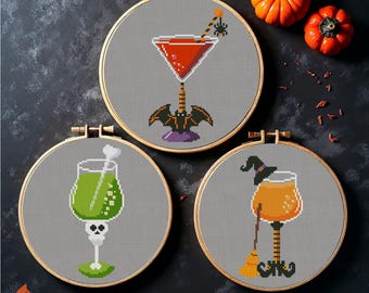 Halloween Hexe Drink Kreuzstichmuster PDF