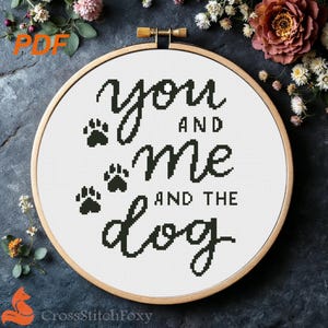 Dog Love Quote Cross Stitch Pattern: Paw Print Decor (PDF Pattern)