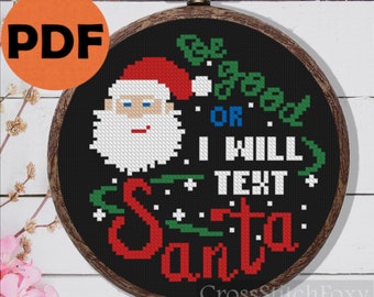 Small funny Christmas quote cross stitch pattern PDF, Santa cross stitch, Christmas ornaments cross stitch, Best friend Christmas gifts DIY