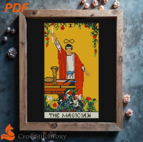 The Magician Tarot Card Cross Stitch Pattern: Major Arcana (PDF