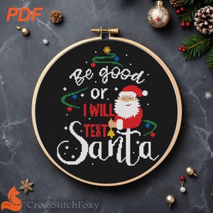 Funny Santa Christmas Cross Stitch Pattern (PDF Download)