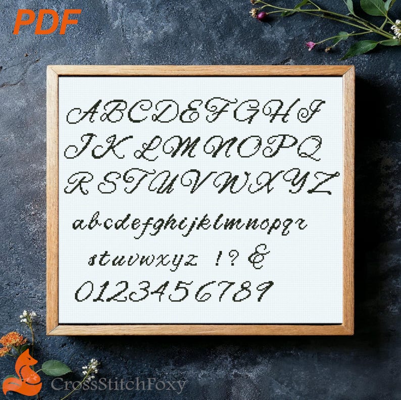 Brush Cursive Alphabet Cross Stitch Pattern (PDF Download) - Etsy