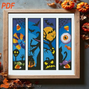 Halloween Bookmarks Cross Stitch Pattern: Witch Design (PDF Pattern)