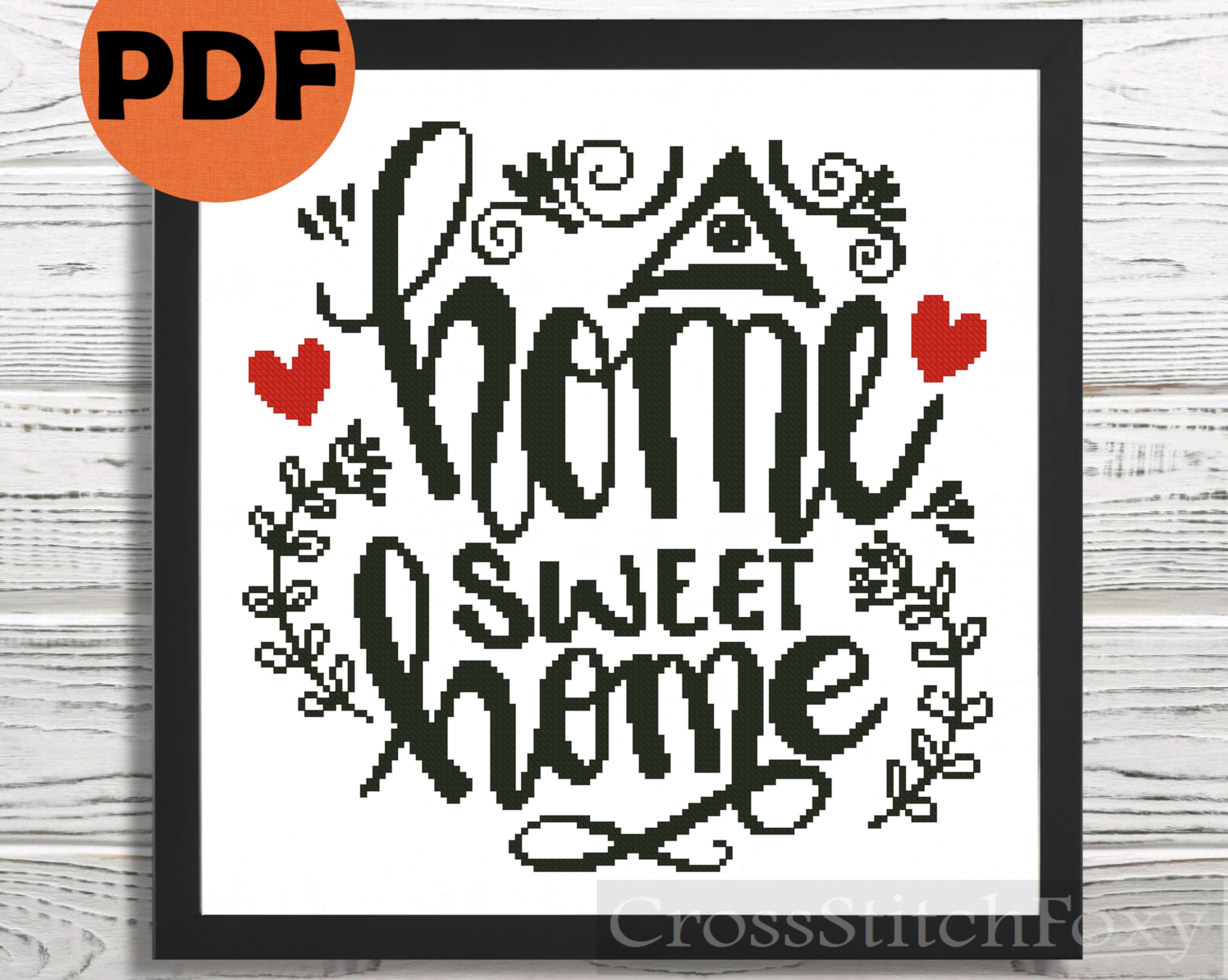 Home Sweet Home Cross Stitch Pattern PDF home sign counted | Etsy