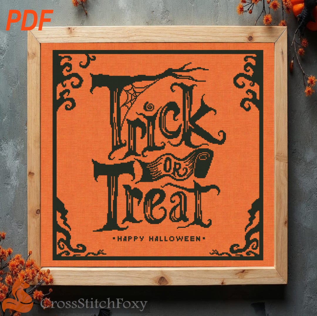 Trick or Treat Halloween Cross Stitch Pattern (PDF Download) - Etsy