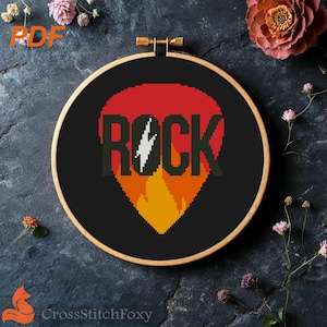 Rock Music Cross Stitch Pattern (PDF Download)