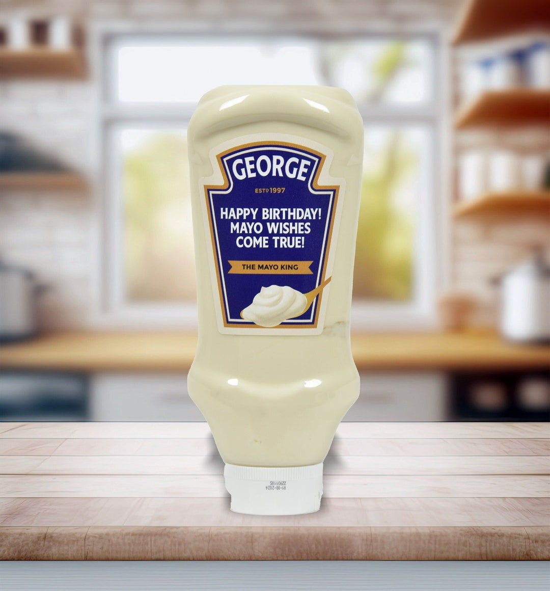 Personalised Mayonnaise Novelty Label Waterproof Vinyl Sticker Funny