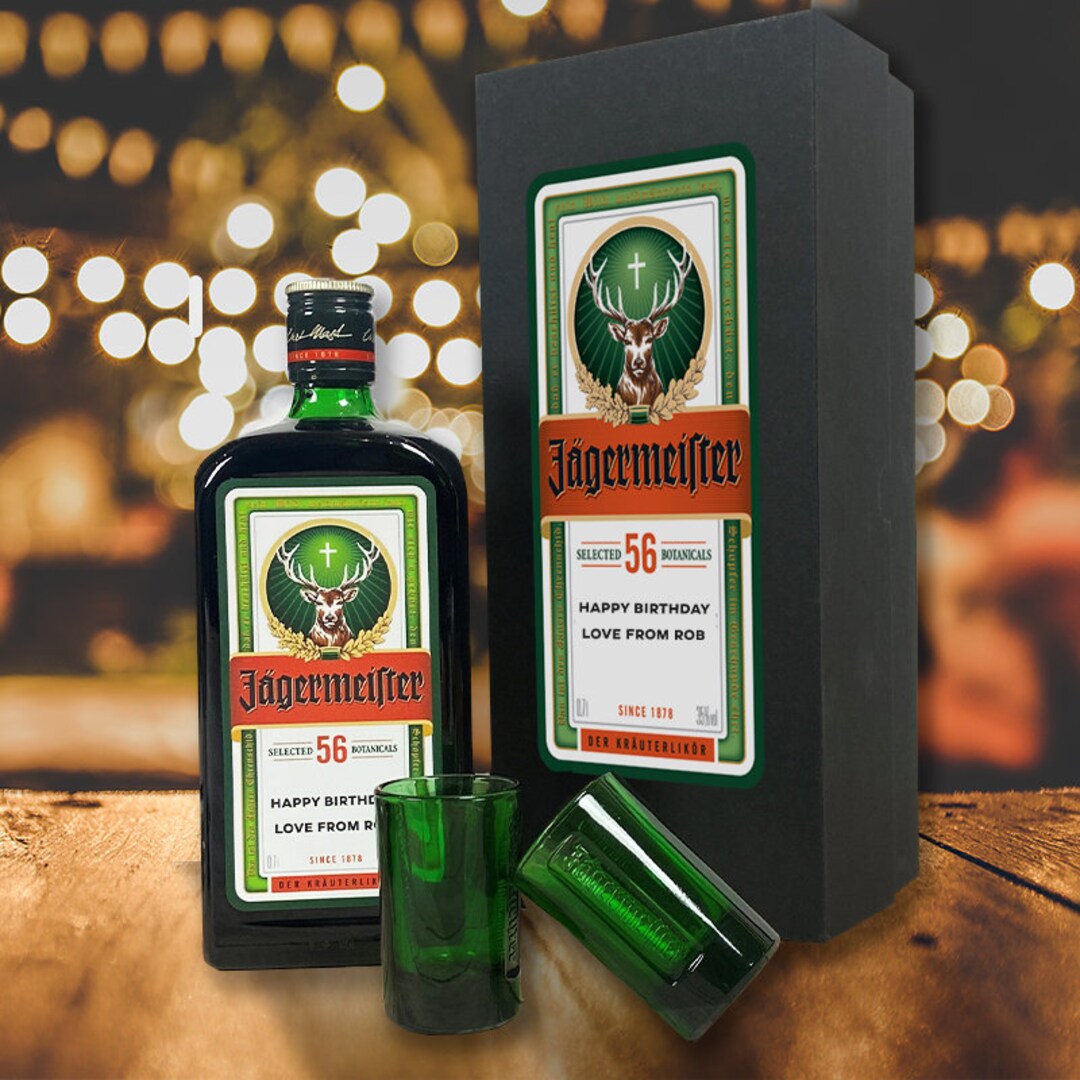 Personalised Jägermeister and Shot Glass Gift Set Approved Seller