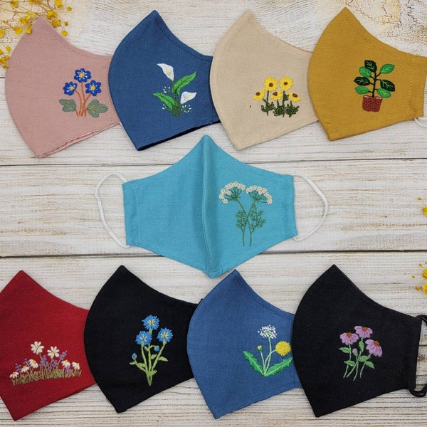 Modern Art Embroidered Mask