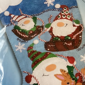 Design Works Sledding Gnomes Stocking Kit