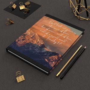 Inspirujący dziennik w twardej oprawie Mountain, motywujący prezent, chrześcijański, dziennik LDS, dziennik modlitewny, pisanie oparte na wierze, 2 Tymoteusza 1:7