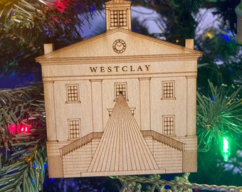 Village of West Clay casa de reuniones ornamento cortado con láser. Carmel, Indiana