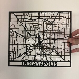 Indianapolis Laser Cut Road Map