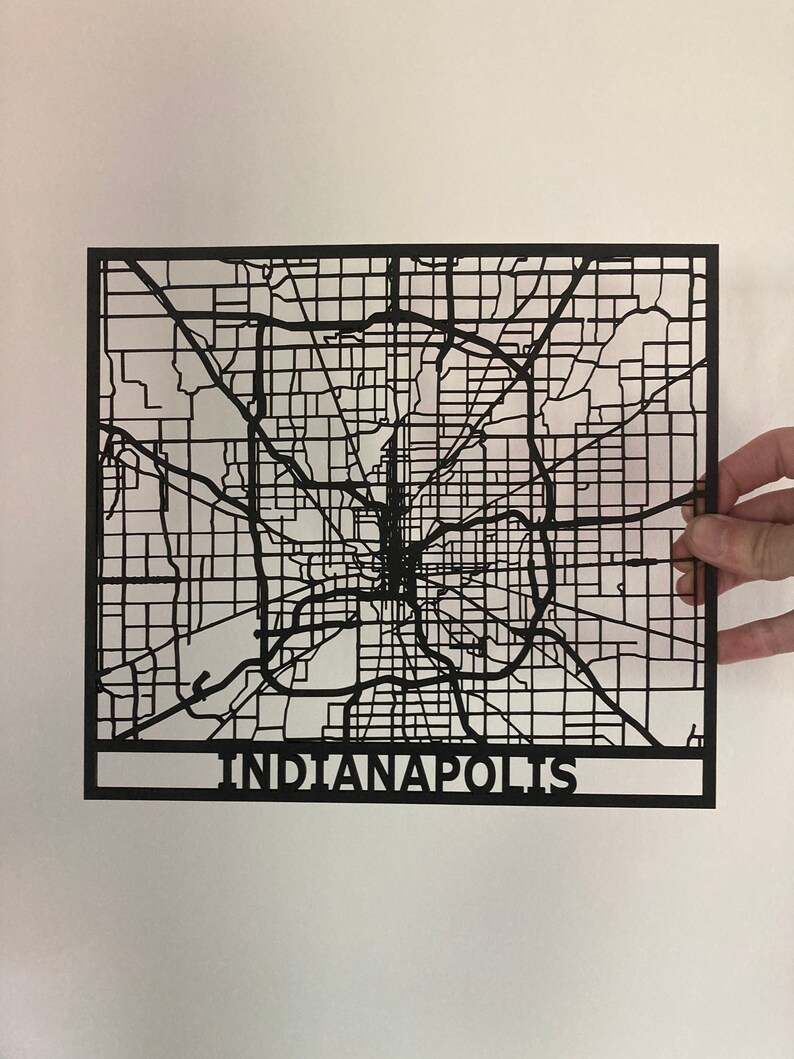 Indianapolis Laser Cut Road Map Etsy