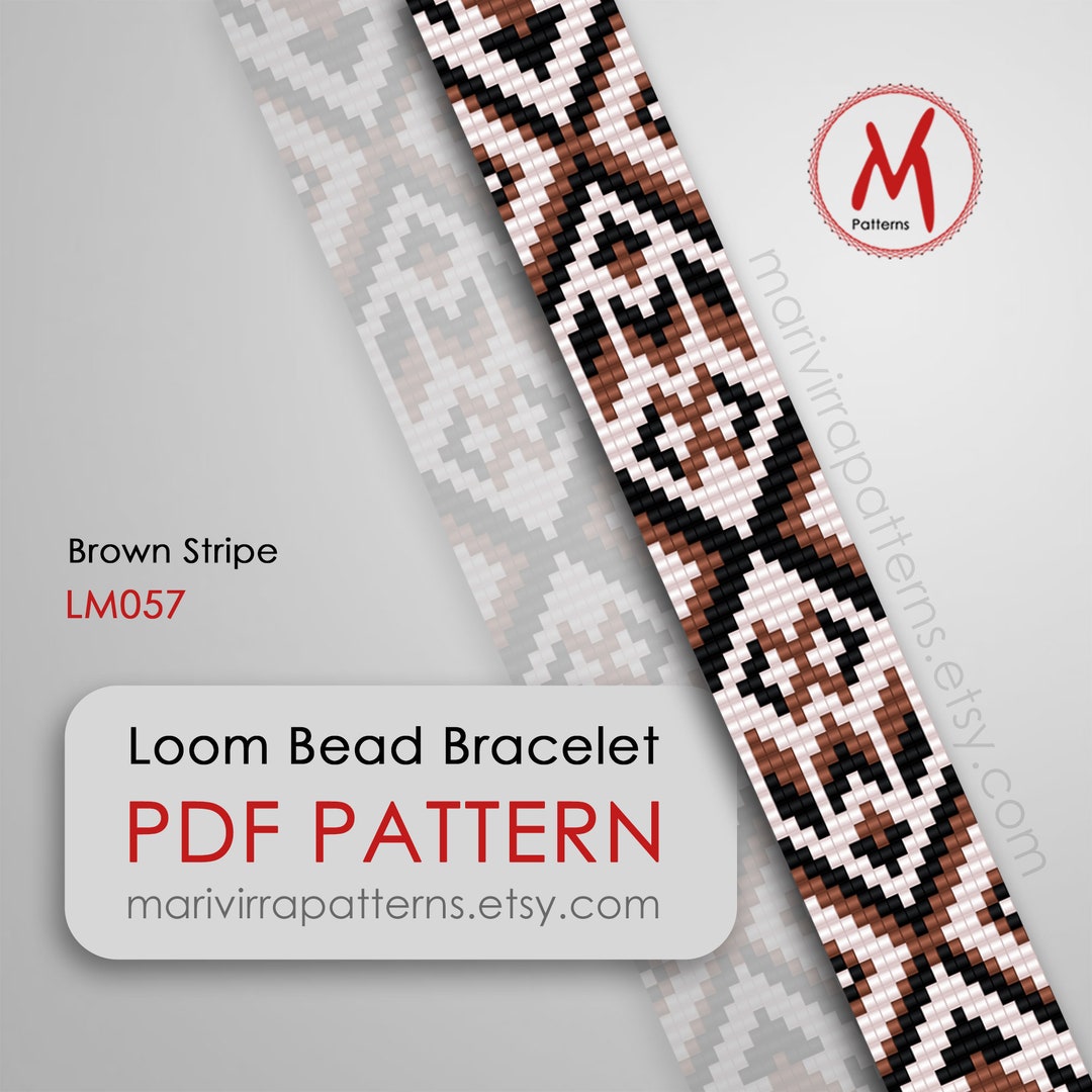 Brown Stripe Loom Bead Pattern for Bracelet - Native Inspired, South ...