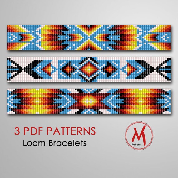 Star Set of 3 Pattern Loom Bead Patterns for Bracelets Etsy