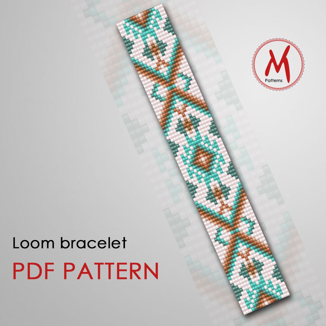 Green Aztec Loom Bead Patterns for Bracelets Indian Pattern - Etsy