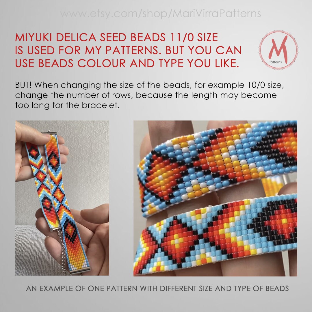 Thunderbird Peyote Bead Pattern for Bracelet - Native
