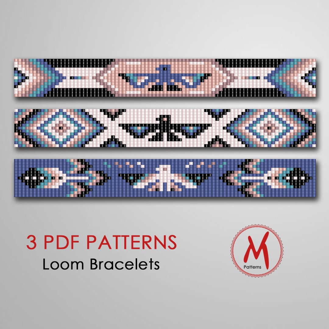 Thunderbird Small Set Loom Bead Patterns for Bracelets Set Etsy