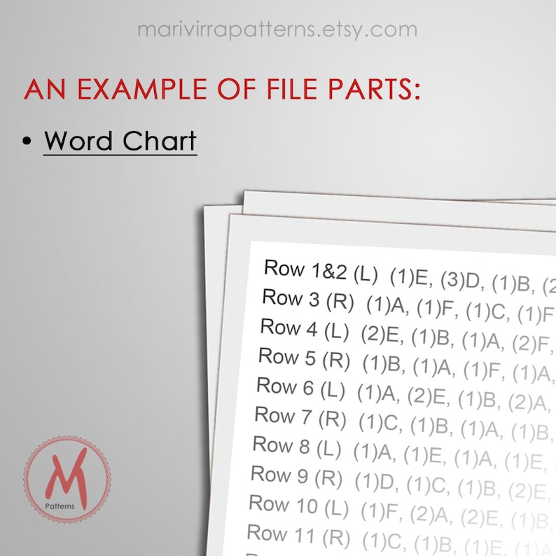 May include: A close-up of a word chart for a crochet pattern. The chart shows the rows and stitches for a crochet project. The chart includes abbreviations for different stitches, such as "E" for "extended stitch" and "D" for "double crochet".