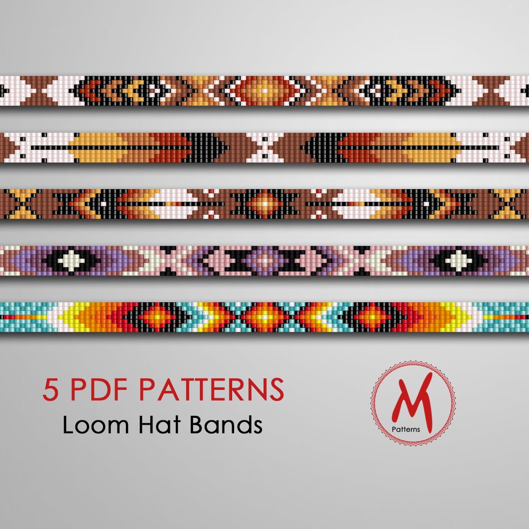 Paw Set Loom Bead Patterns for Bracelets Set of 3 Pattern, Native Inspired,  Wild Narrow Indian, Miyuki Beads 11/0 PDF Instant Download 
