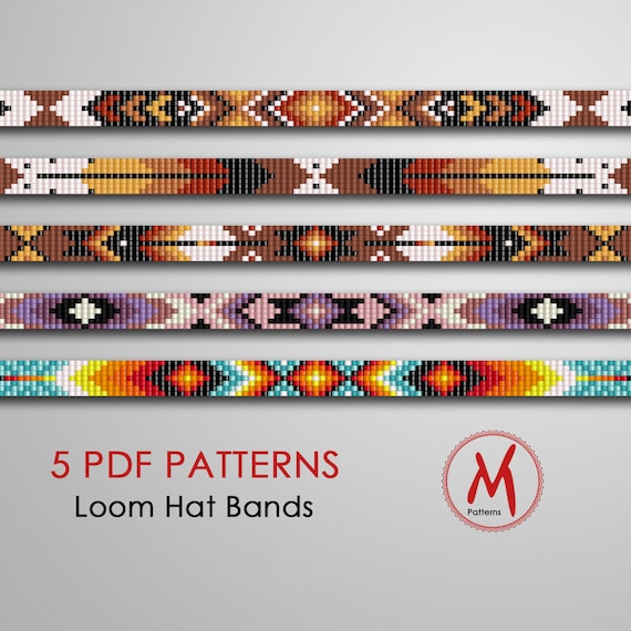 24 in Long Lenght Loom Bead Patterns for Hat Bands Native