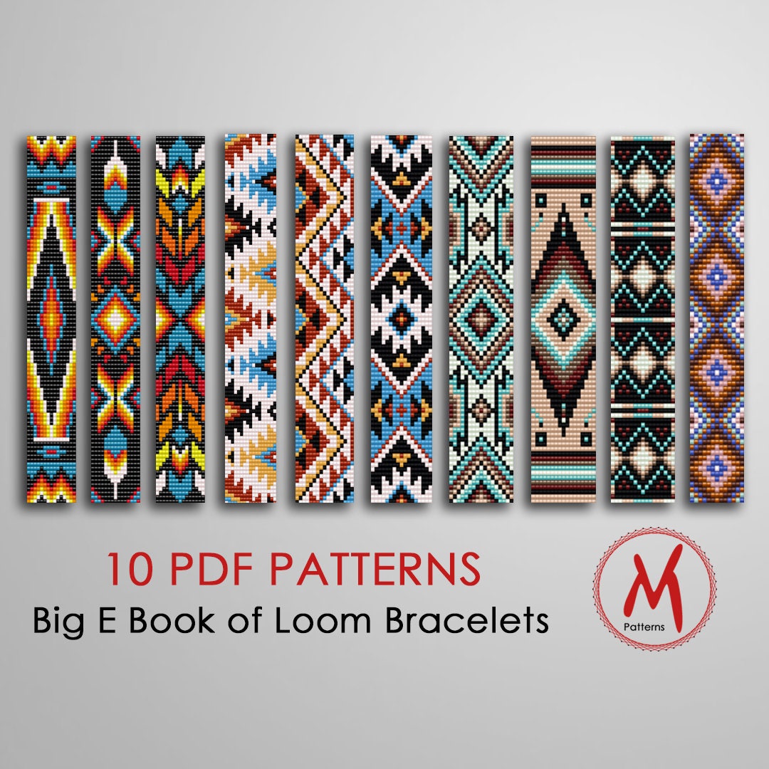 Native Lines Loom Bead Patterns for Bracelets Set of 10 Patterns