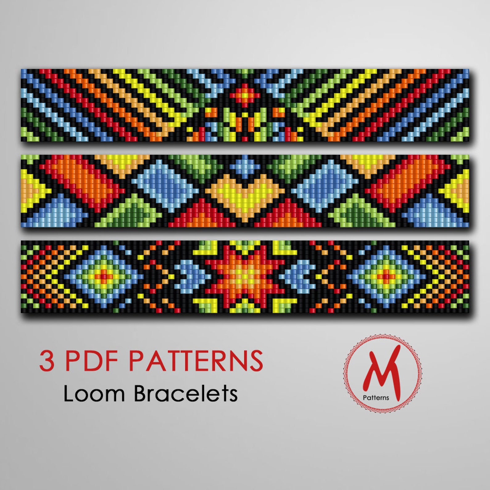 Indigenous Inspired Loom bead patterns for bracelets Set of Etsy