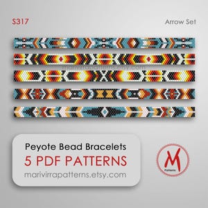 Schema di perline Peyote a punta stretta per fasce di cappelli, ispirato allo stile nativo americano, perline di dimensioni 11/0 - Download immediato in PDF #S317