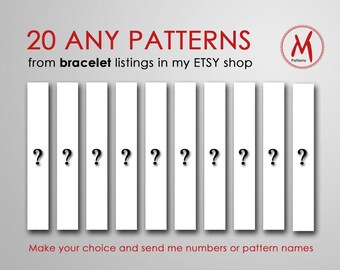 20 patrones de cuentas para pulseras de telar o peyote - Conjunto de 20 patrones personalizados de listados disponibles - Descarga instantánea de archivos PDF