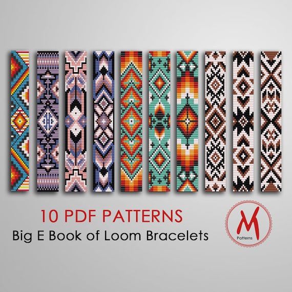 Native Lines Loom Bead Patterns for Bracelets Set of 10 Patterns, Loomed  Bright Big Book, Miyuki Beads 11/0 Size PDF Instant Download 