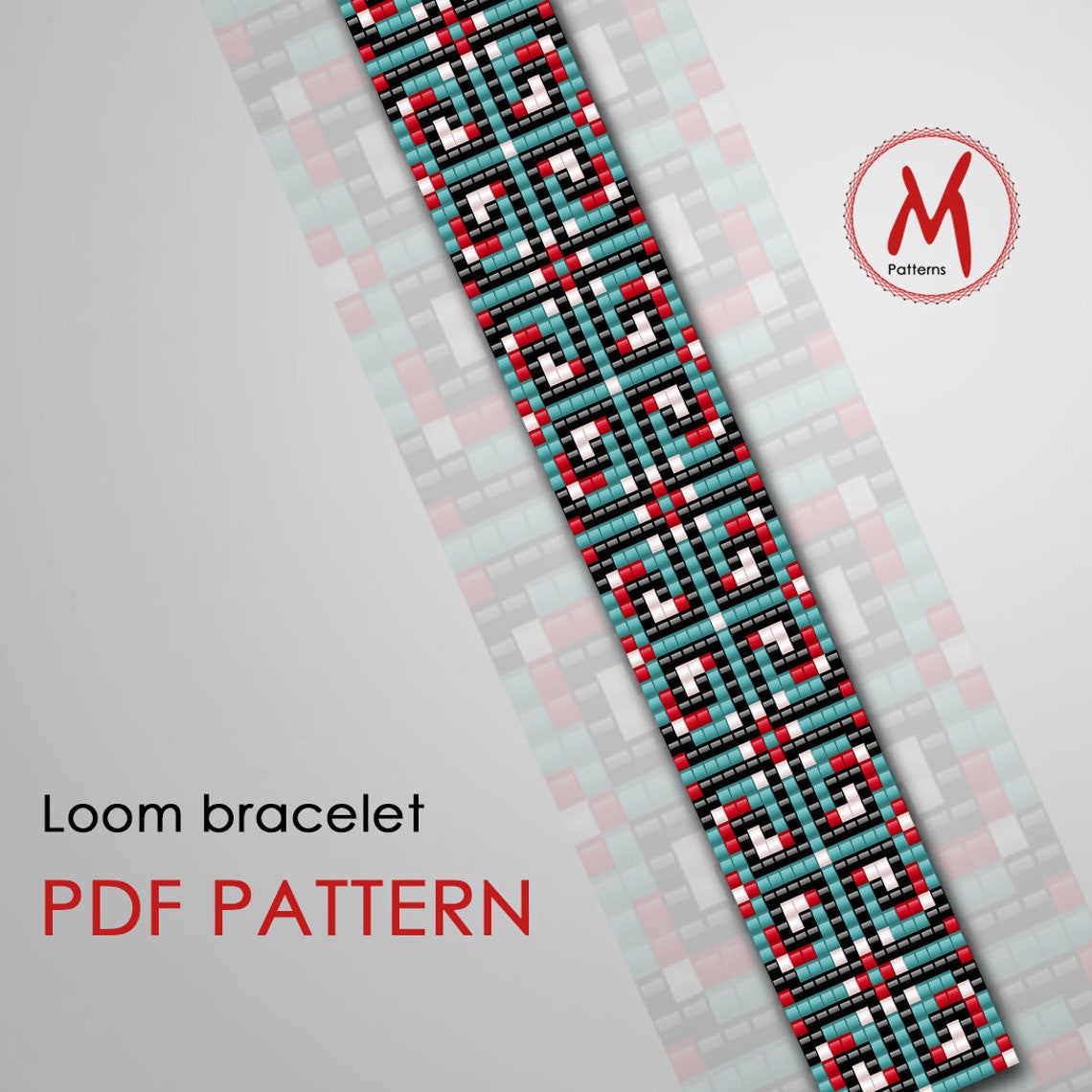 Vermillion Lines Loom Bead Pattern for Bracelet Geometry - Etsy