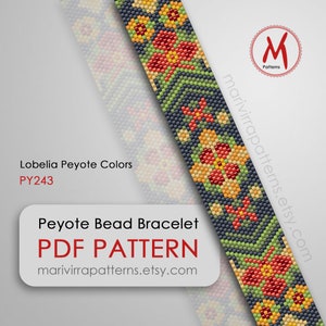 Lobelia Colors Peyote Bead Pattern for Bracelet Odd Count, Native ...