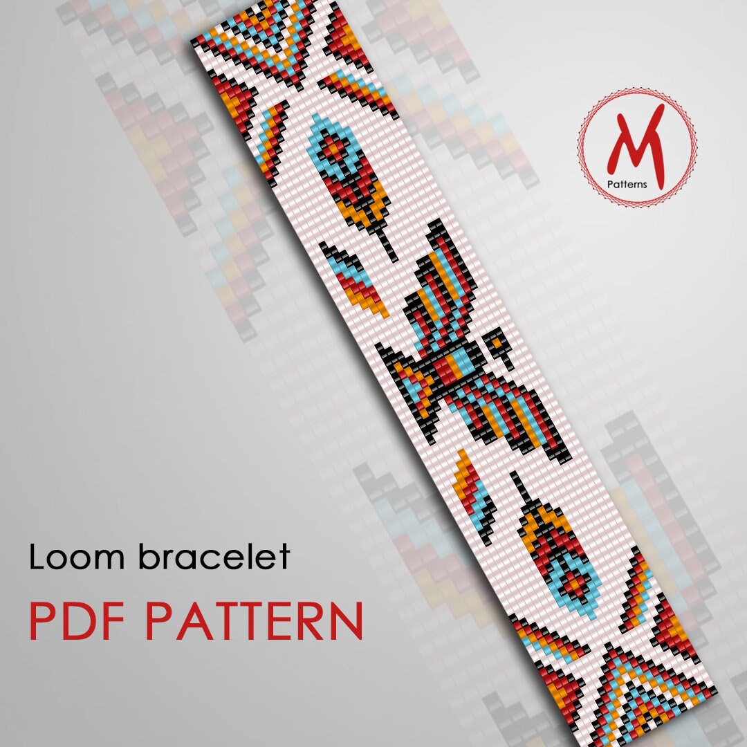 Thunderbird Loom Bead Pattern for Bracelet Native Inspired Etsy