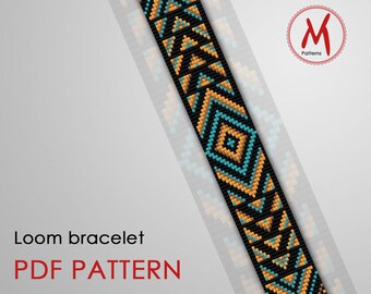 Tribal Aztec Loom Bead Pattern for Bracelet Native Inspired - Etsy
