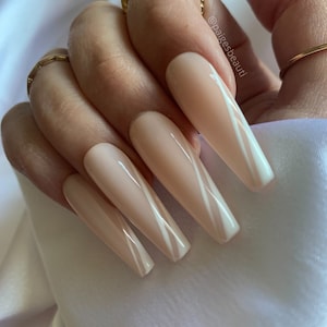 Classy White Tip Press on nails