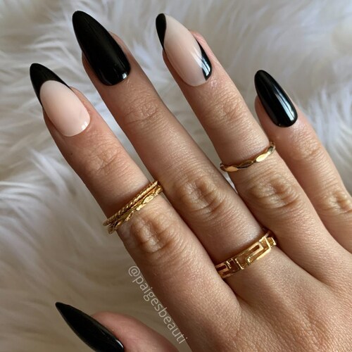 Black Swirl Abstract Press on Nails - Etsy