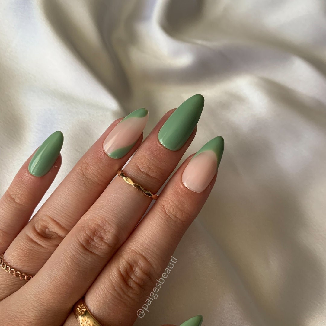 Sage Green Fall Press on Nails Etsy UK